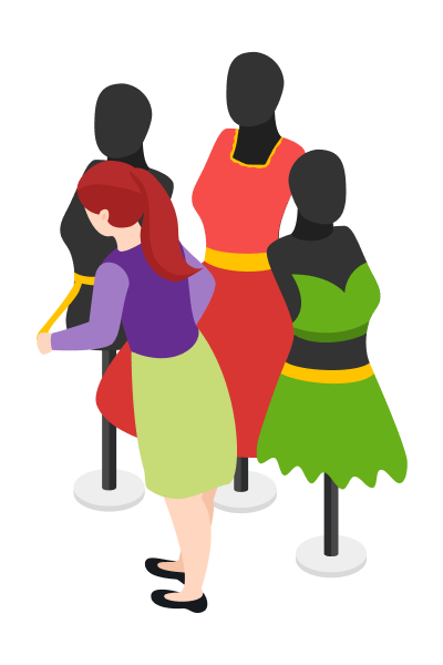 Costume department wardrobe continuity illustration